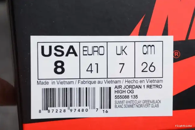 Retro Green Clay 1 555088-135 Air High Jordan OG 0619